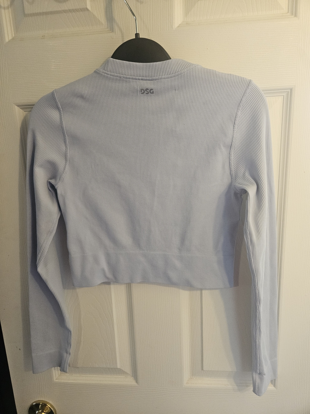 DSG Light Blue Ribbed Long Sleeve Crop Top